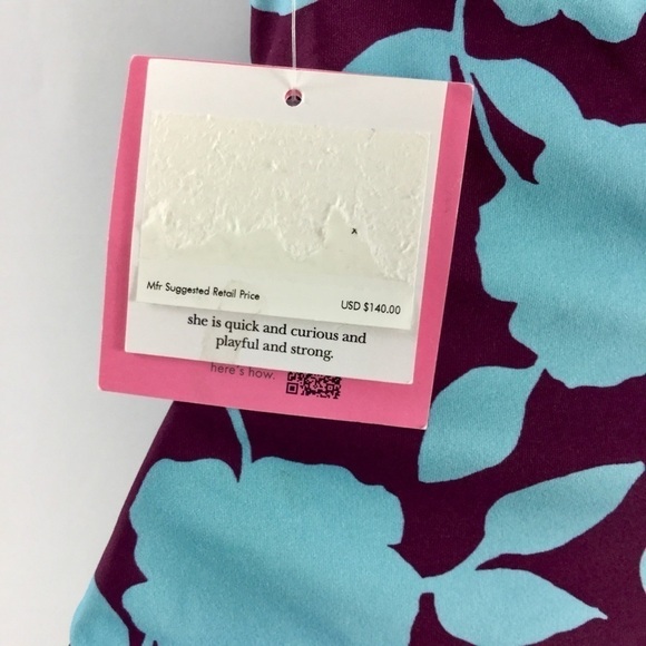 Kate Spade New York Geranium Grove Belted Plunge Halter One-Piece Size XS NWT - Picture 9 of 10